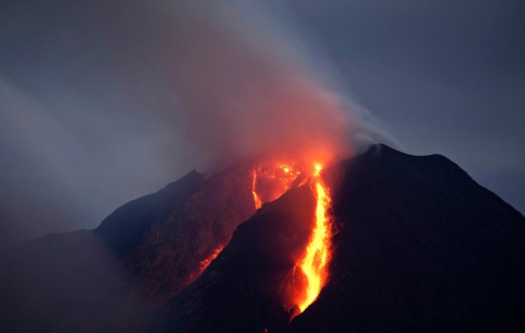 Volcanic activity in Indonesia
