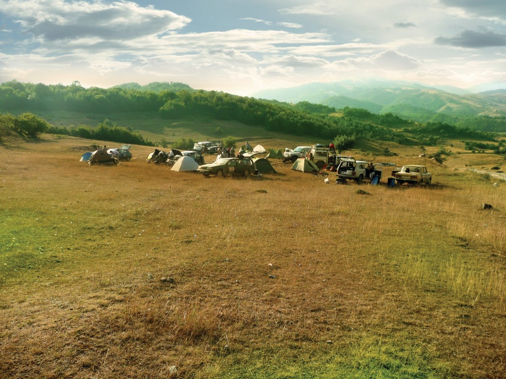 driving to the caucasus in the mountains