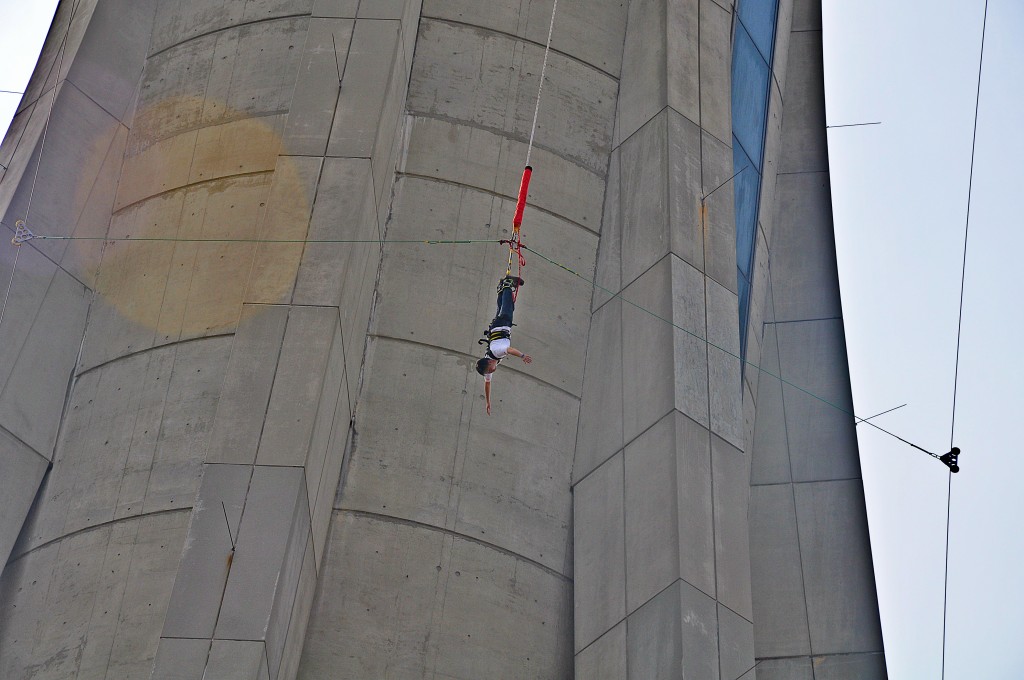 Bungee jump off a building