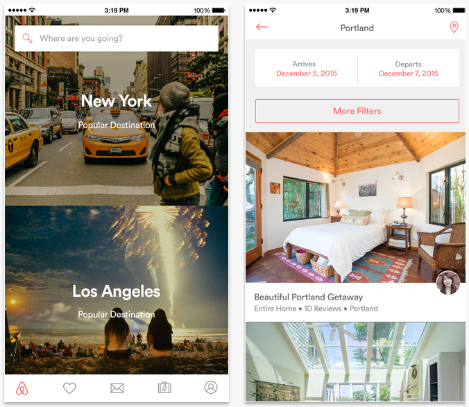 Air BNB travel apps