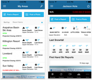 ski and snow report travel apps